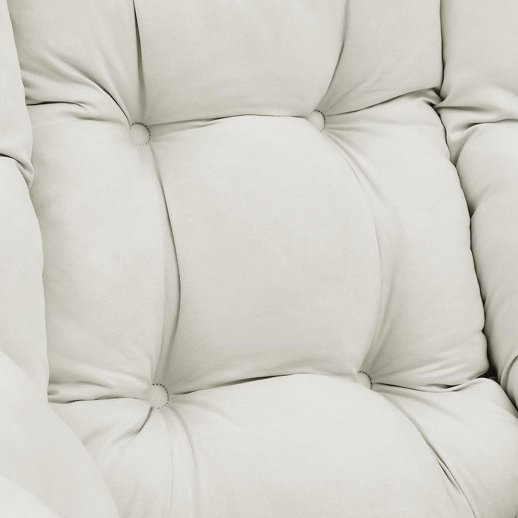 Living and More High Back Sofa Chair, Modern Fabric Lazy Chair, Accent Contemporary Lounge Chair, Cool Grey