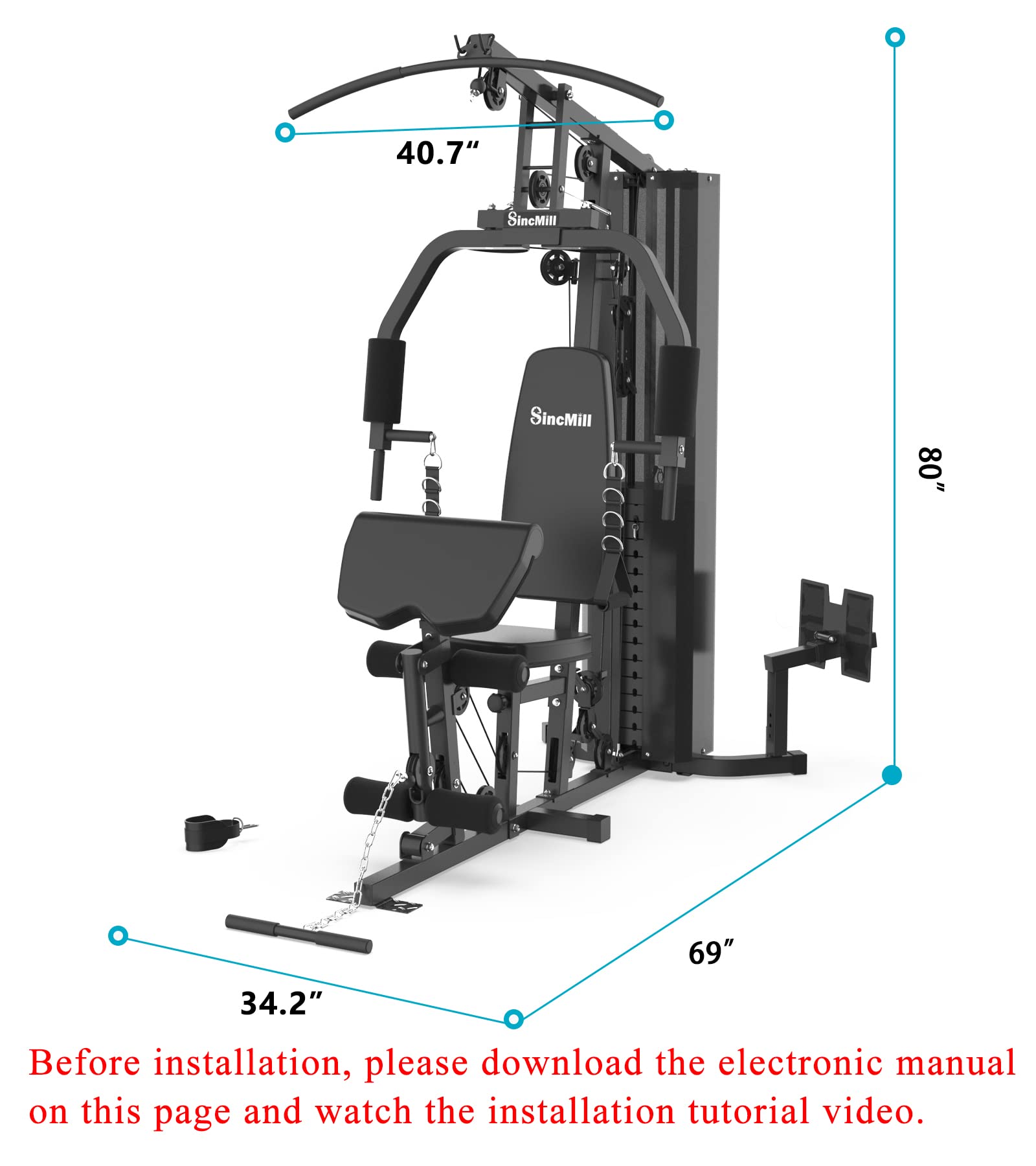 Home Gym SCM-1148L 148LB Multifunctional Full Body Home Gym Equipment for Home Workout