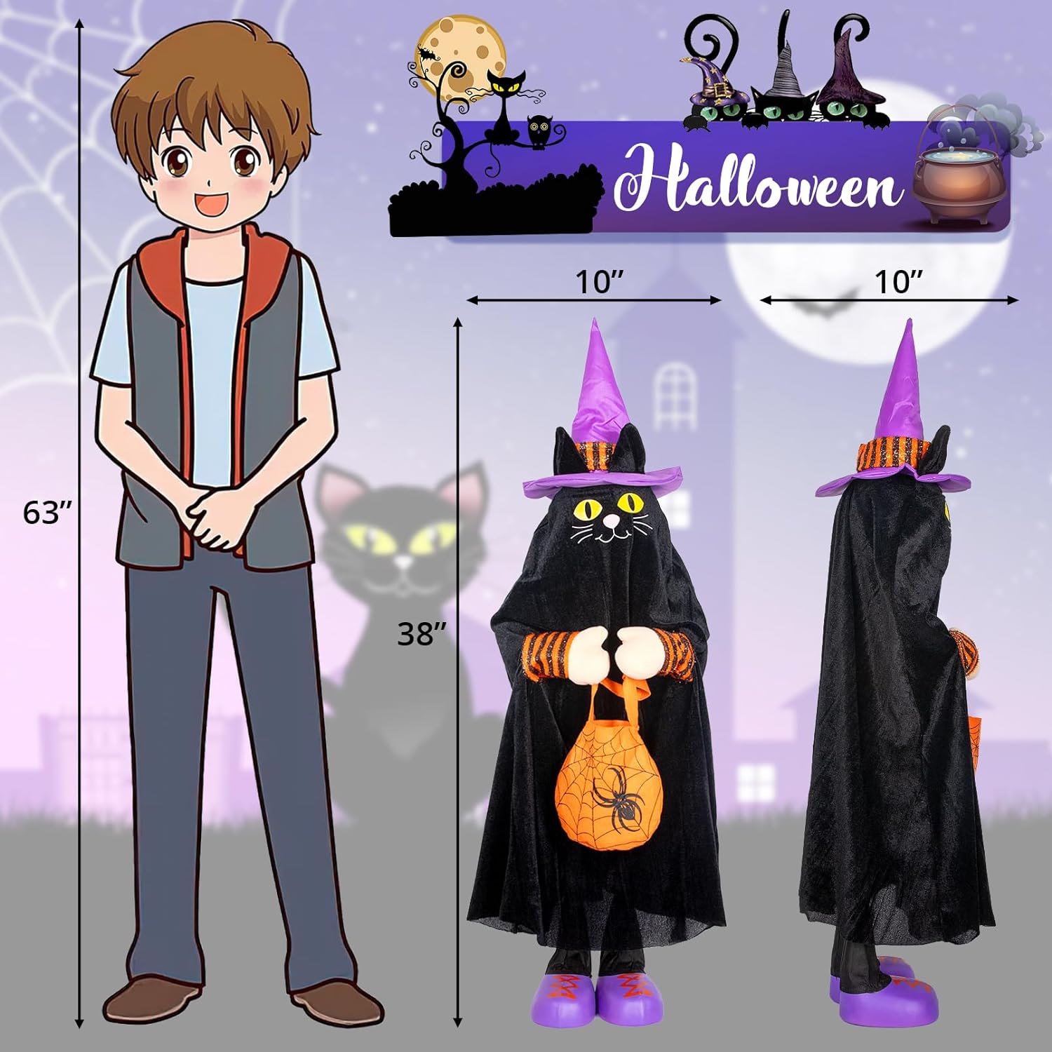 Halloween Decorative Porch 4-Pack Trick-or-Treat Jack-O-Lanterns