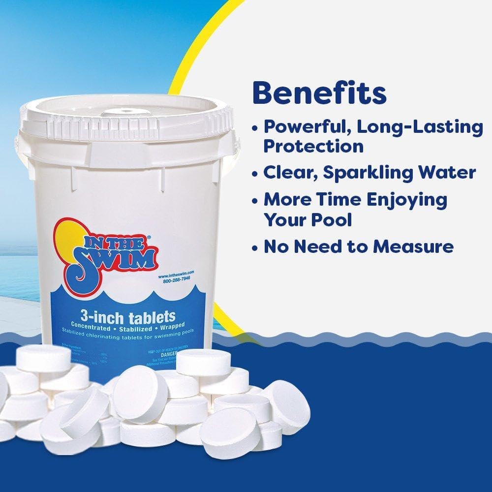 In The Swim 3 Inch Stabilized Chlorine Tablets for Sanitizing Swimming Pools