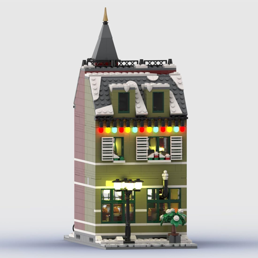 Christmas Country Church Building Kit, MOC-147549 Winter Modular Building Blocks Christmas House Building Block Building Toy (1769 Pieces)